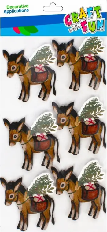 Ngjitëse 3D Craft with Fun Christmas Donkey, për dekorime festive, shumëngjyrëshe
