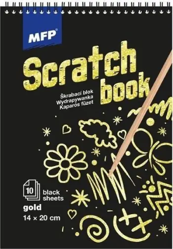 Set fletësh gërvishtëse MFP Scratching Holo, 20x14 cm, 10 fletë, i zi