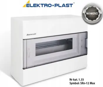 Panel shpërndarës sipërfaqësor Elektro-Plast SRn-12 Max, 1x12 module, IP40, i bardhë