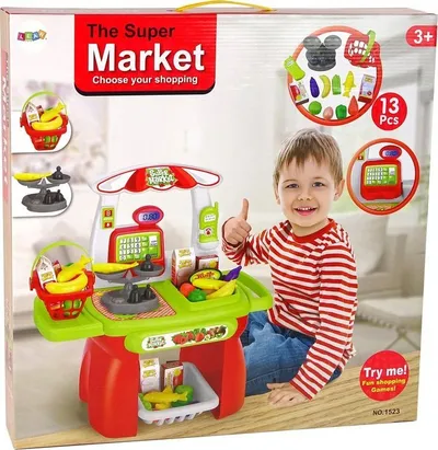 Set lojërash supermarket Leantoys, me aksesorë, për fëmijë - 3