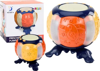 Lodër edukative muzikore Leantoys Pumpkin, me drita, për fëmijë 3+, portokalli - 1