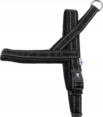 Qafore gjoksi për qen Hurtta Casual Padded, 18", reflektuese, e zezë