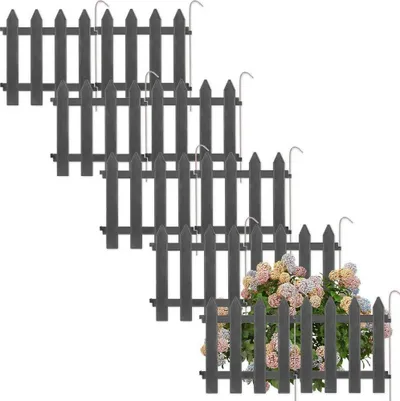 Set gardhesh dekorative kopshti, 10 panele, rezistente ndaj motit, ngjyrë e zezë - 1
