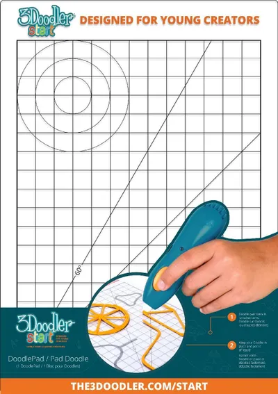 Bazë vizatimi 3D 3Doodler Start DoodlePad, për stilolaps 3D, transparente - 2