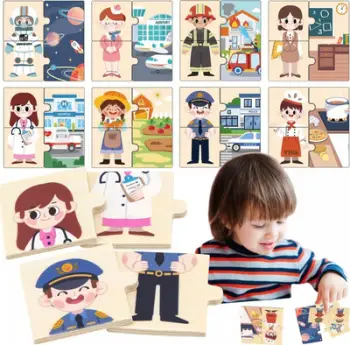 Puzzle druri me profesione Viga, 8 pjesë, edukativ, shumëngjyrësh