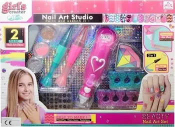 Set për stilim thonjsh Swede Nail Styling Set, me glitter dhe stikers, për fëmijë, shumëngjyrësh