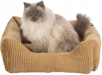 Shtrat për qen dhe mace Trixie Marley Soft Edition, material pambuk, pjesë fundi kundër rrëshqitjes, okër