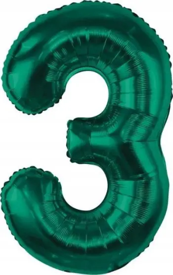 Balonë folie B&amp;C numri 3, 85cm, jeshile bottle