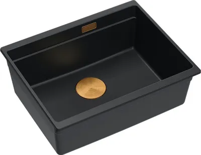 Lavamani kuzhine Quadron Logan, 56x45 cm, GraniteQ, e zezë copper - 1