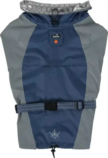 Pallto për qen Zolux Bivouak, kundër erës, e papërshkueshme nga uji, blu gri