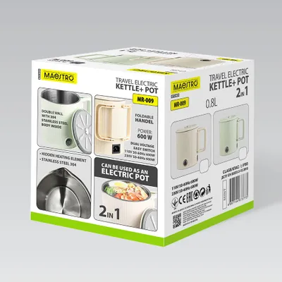 Ibrik elektrik Maestro MR-009, 0.8L, 600W, ment - 6