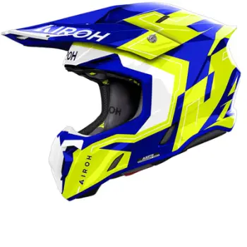 Helmetë motocross Airoh Twist 3 Dizzy, madhësia L, blu neon e bardhë