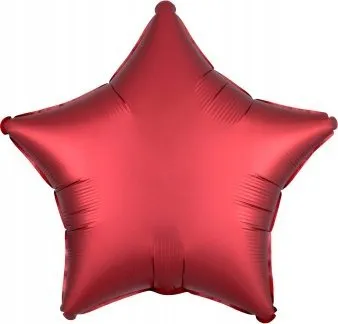 Balonë ylli Silk Lustre, foli, e kuqe - 1