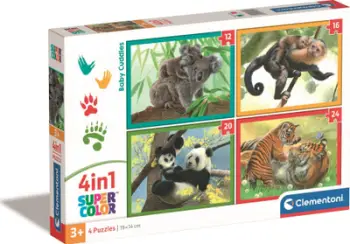 Puzzle Clementoni Baby Cuddles 21532, set 4 në 1, 12–24 pjesë, shumëngjyrësh