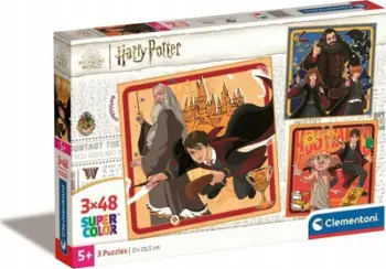 Puzzle Clementoni SuperColor Harry Potter, set 3x48 copa, për fëmijë