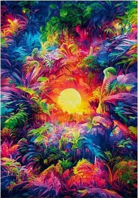 Puzzle Clementoni Colorboom Psychedelic Jungle, 500 copa, shumëngjyrësh - 2