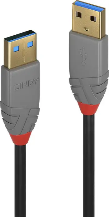 Kabllo Lindy USB-A to USB-A USB, 5 m, i zi (36754)