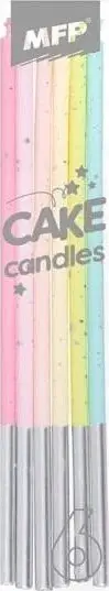 Kandila feste Rainbow, 14cm, set 6 copë, shumëngjyrëshe