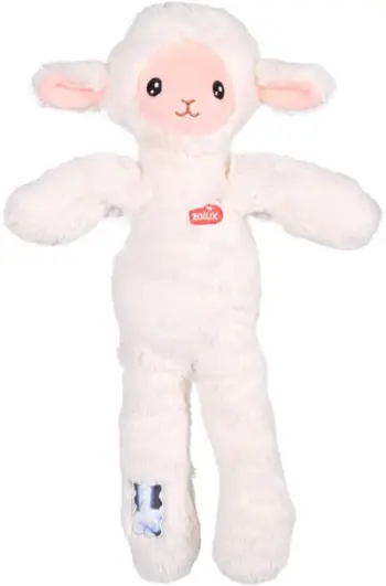 Lodër pelushi për qen ZOLUX Lenny Furry Farm, 33cm, me zhurmë, e bardhë