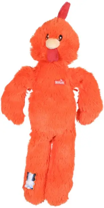 Lodër pelushi për qen Zolux Furry Farm Brock Rooster, 33 cm, me zë, portokalli