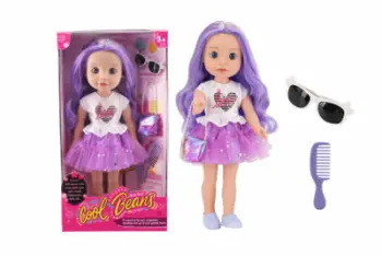 Kukull Fashion Momki, 35cm, vinyl dhe tekstil, vjollcë