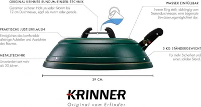 Stativ bredhi Krinner Vario Classic, 2.6 m, trung deri 12 cm, i gjelbër - 4