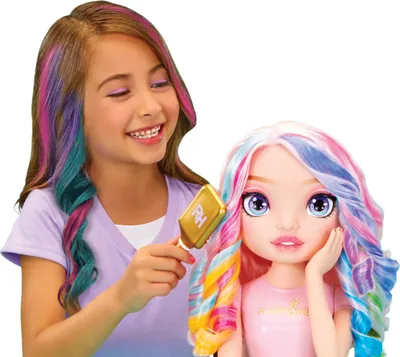 Set loje Rainbow High Styling Head, kokë stilimi 4 në 1, aksesorë flokësh dhe thonjsh, shumëngjyrësh - 2
