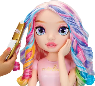Set loje Rainbow High Styling Head, kokë stilimi 4 në 1, aksesorë flokësh dhe thonjsh, shumëngjyrësh - 3