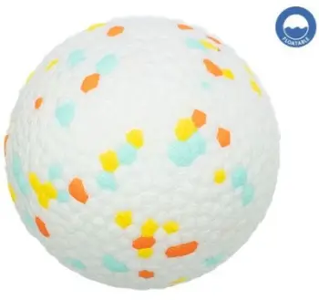 Top lodër për qen Trixie Light Strong Bouncy Ball, 7.5 cm, që noton në ujë, i bardhë me shumëngjyra