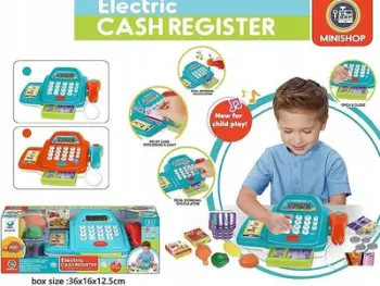 Kasi lodër Teka Minishop, elektronike me drita dhe tinguj, me aksesorë supermarketesh, shumëngjyrëshe