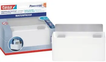 Rafth banjoje Tesa Powerstrips 59711, i papërshkueshëm nga uji, çelik inox, argjendtë