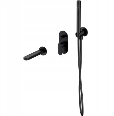 Set dushi i fshehtë Cersanit Black Concealed, EasyCLEAN, i zi mat - 1