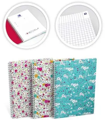 Bllok spiral Oxford Wirebound Notebook, A5, faqe me katrorë, i zi