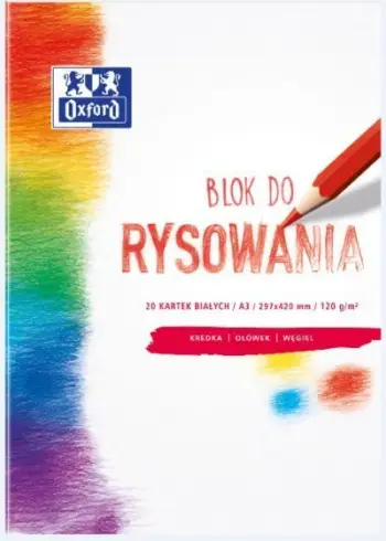 Bllok vizatimi Oxford Drawing Pad, A3, 20 fletë, i bardhë