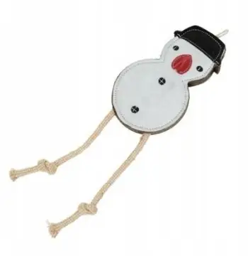 Lodër për qen Barry King Snowman, lëkurë, 21x12 cm, litar 19 cm