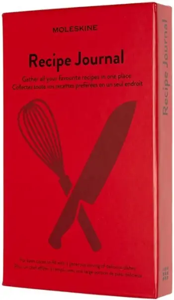 Ditar recetash Moleskine Recipe Journal, kapak i fortë, me elastik, i kuq