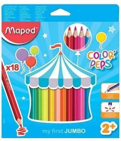 Set lapsash ngjyrues Maped Color Peps Jumbo Owki Three Part, 18 ngjyra, shumëngjyrësh - 1