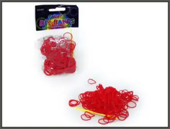 Goma elastike Loom Glow2B 5620071, set 250 copë, të kuqe