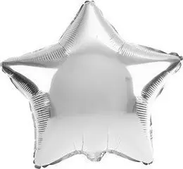 Balonë foil dekorative Silver Star, formë ylli, 45cm, ngjyrë argjendi