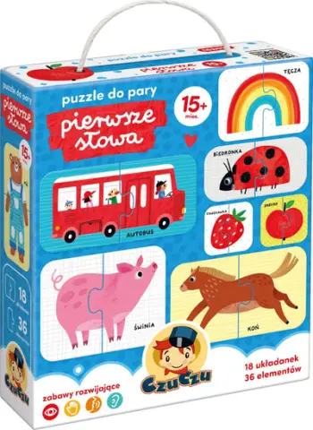 Puzzle edukative CzuCzu In Pairs First Words, për fëmijë 18m+, me çifte fjalësh