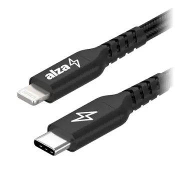 Kabllo karikimi AlzaPower AluCore USB C në Lightning, 2m, MFi, e zezë