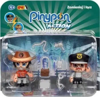Set figurina lodër Epee PinyPon Action Traveler and Policeman, 2 figura, aksesorë, multikolor