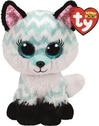 Lodër pelushi TY Beanie Boo Atlas Fox, madhësia medium, shumëngjyrëshe
