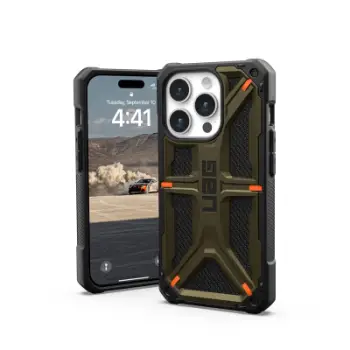 Mbulesë telefoni UAG Monarch Kevlar për iPhone 15 Pro 6.1", rezistente ndaj goditjeve, e gjelbër