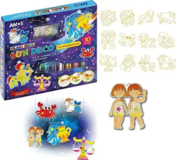 Set boja xhami AMOS Sun Deco Constellations, 10 ngjyra, për fëmijë