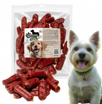Shpërblim për qen Mr. Pretzel Sausages With Duck, mish rose, 500g
