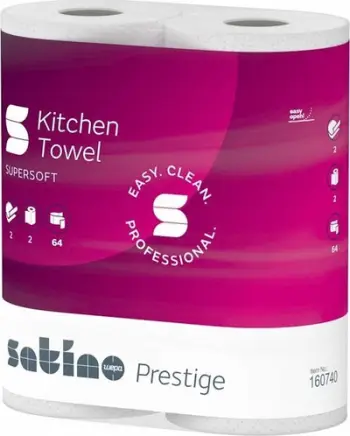 Letër kuzhine Satino Kitchen Roll Prestige 160740, 2 shtresa, 2x64 fletë, e bardhë