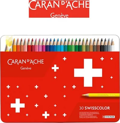 Set lapsa me ngjyra Caran d’Ache Swisscolor, 30 copë, kuti metalike - 1