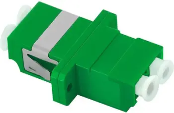 Adaptues fibër optike Qoltec LC APC, duplex, singlemode, i gjelbër