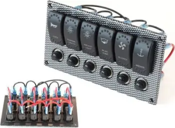 Panel komandues TurboWorks Switch Panel, 12/24V, 6 çelësa, IP68
